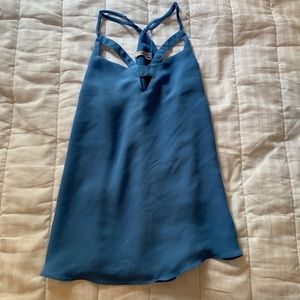 Blue, Naked Zebra tank top with adjustable straps